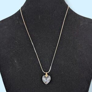 (2/$20) Vintage Glass Heart Pendant Necklace